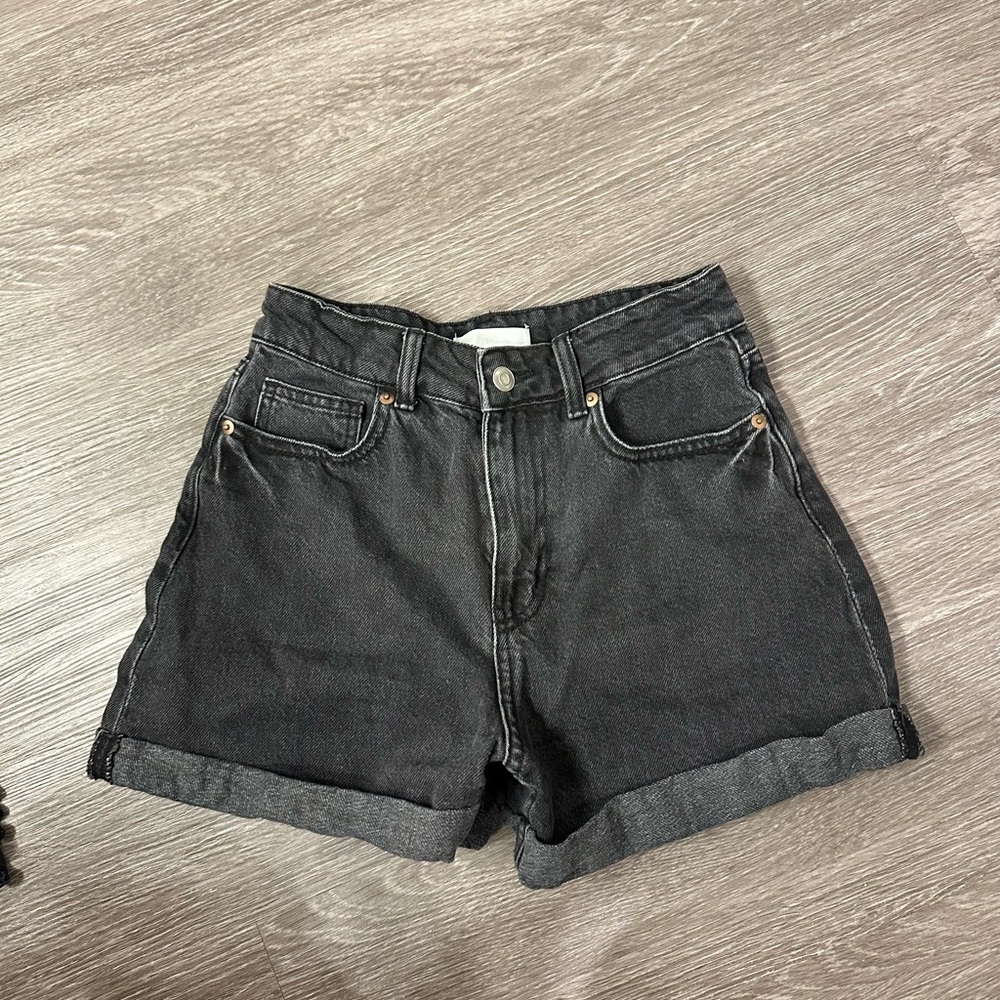 Classic Black Denim Mom Short